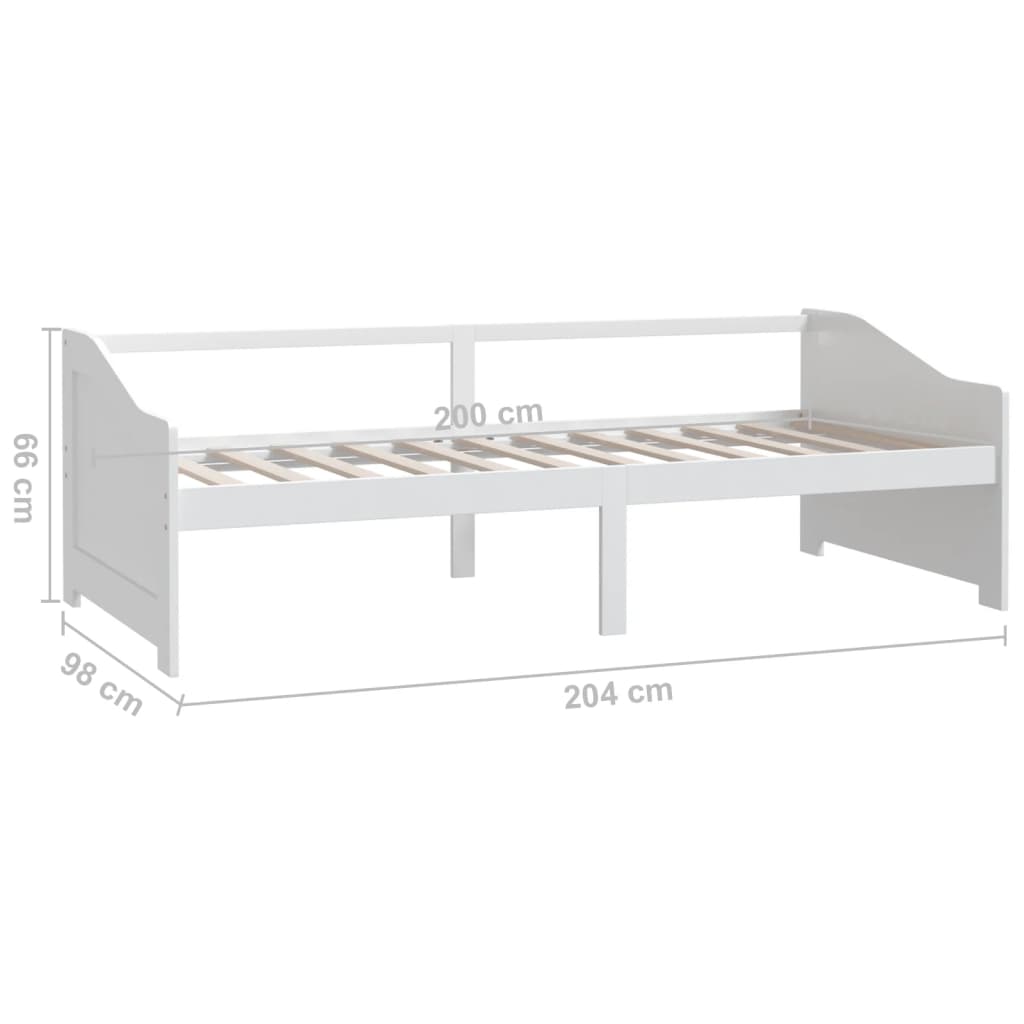 vidaXL Καναπές Κρεβάτι 3 Θέσεων Λευκός 90x200 εκ από Μασίφ Ξύλο Πεύκου