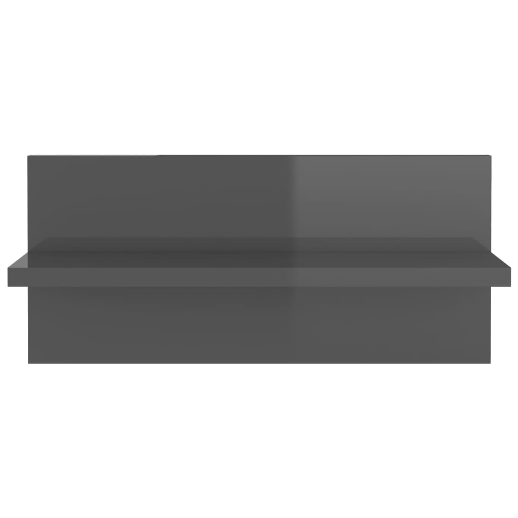 vidaXL Ραφιέρες Τοίχου 4 τεμ. Γυαλιστ. Γκρι 40x11,5x18 εκ. Επεξ. Ξύλο