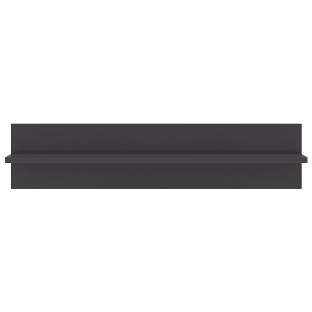 vidaXL Ραφιέρες Τοίχου 2τεμ Γυαλιστερό Γκρι 80x11,5x18 εκ Επεξ. Ξύλο