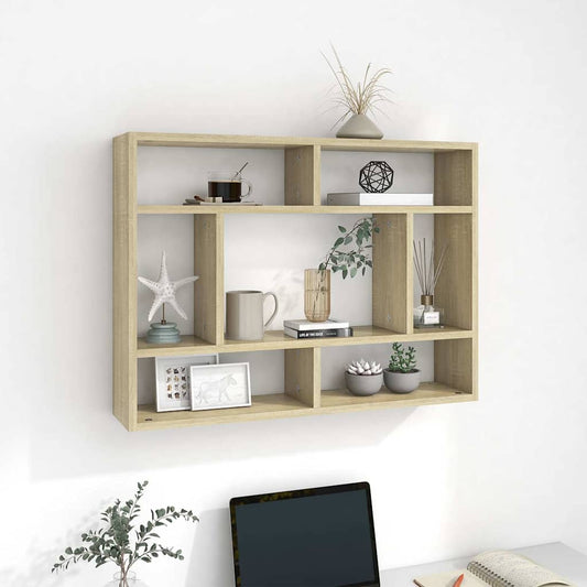 vidaXL Ραφιέρα Τοίχου Sonoma Δρυς 75 x 16 x 55 εκ. από Επεξ. Ξύλο