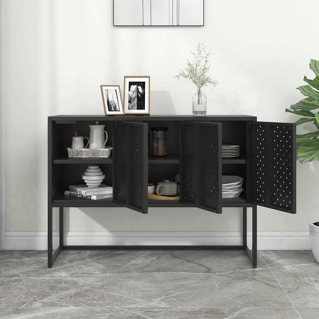 vidaXL Μπουφές Μαύρος 105 x 35 x 75 εκ. από Ατσάλι