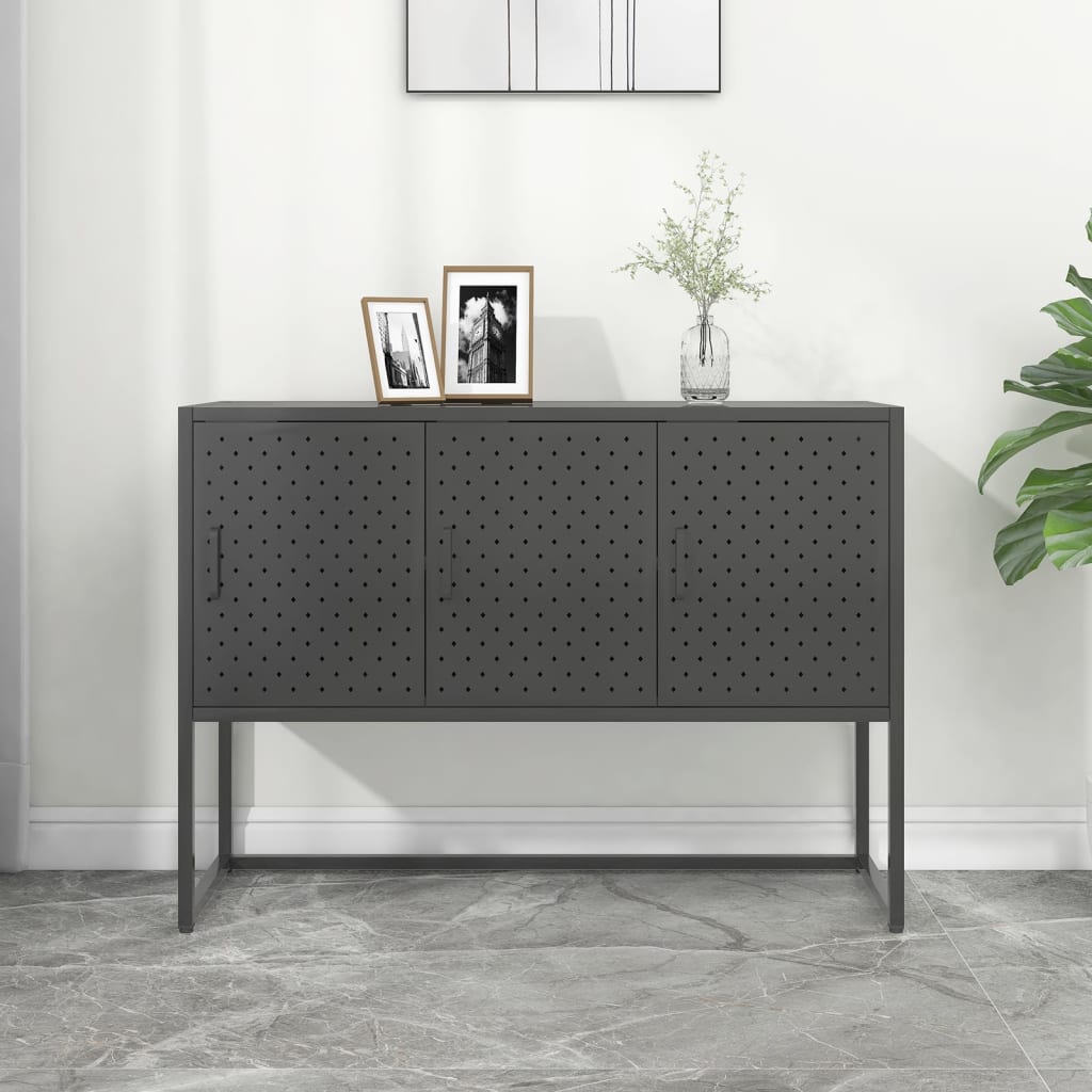 vidaXL Μπουφές Ανθρακί 105 x 35 x 75 εκ. από Ατσάλι