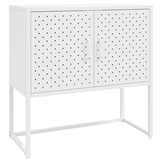 vidaXL Μπουφές Λευκός 75 x 35 x 75 εκ. από Ατσάλι