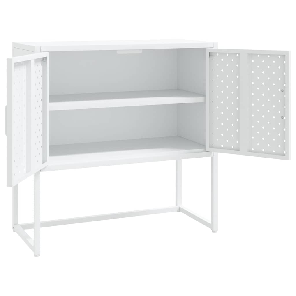 vidaXL Μπουφές Λευκός 75 x 35 x 75 εκ. από Ατσάλι