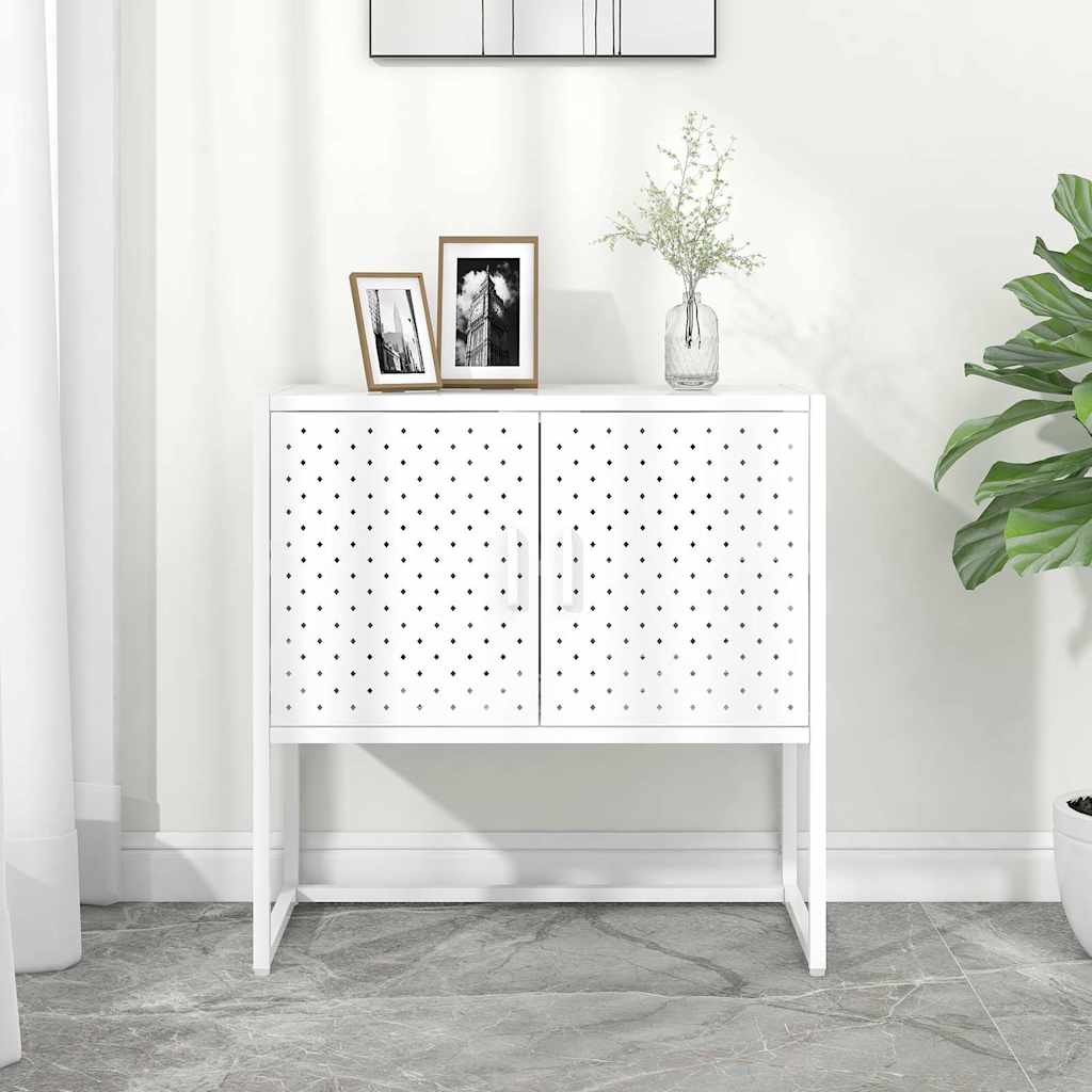 vidaXL Μπουφές Λευκός 75 x 35 x 75 εκ. από Ατσάλι