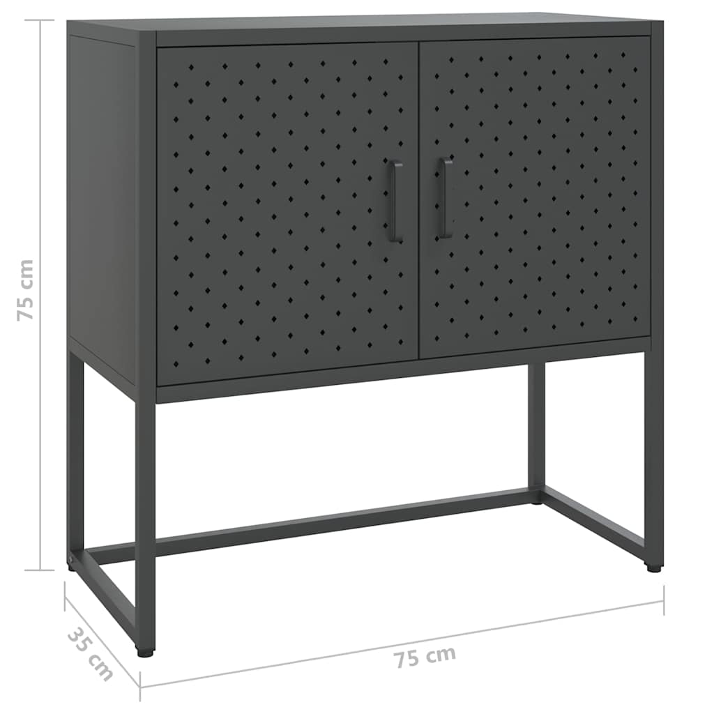vidaXL Μπουφές Ανθρακί 75 x 35 x 75 εκ. από Ατσάλι