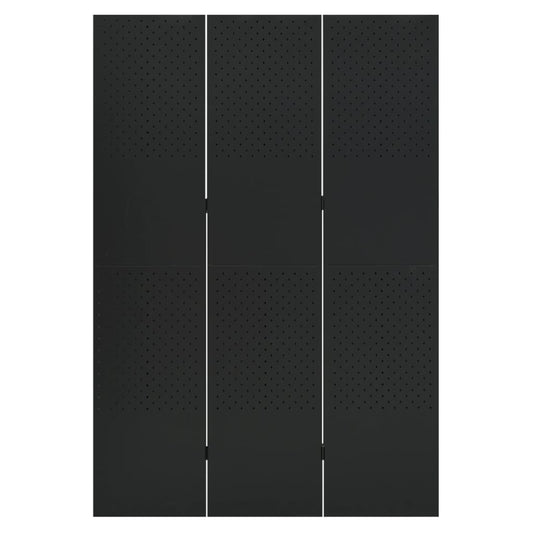 vidaXL Διαχωριστικό Δωματίου με 3 Πάνελ Μαύρο 120 x 180 εκ. από Ατσάλι