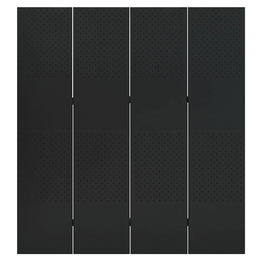 vidaXL Διαχωριστικό Δωματίου με 4 Πάνελ Μαύρο 160 x 180 εκ. από Ατσάλι