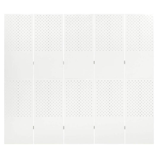 vidaXL Διαχωριστικό Δωματίου με 5 Πάνελ Λευκό 200 x 180 εκ. από Ατσάλι
