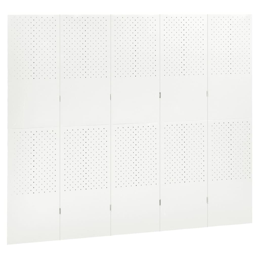 vidaXL Διαχωριστικό Δωματίου με 5 Πάνελ Λευκό 200 x 180 εκ. από Ατσάλι