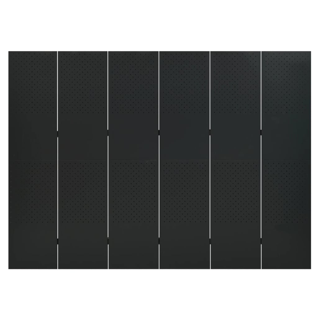 vidaXL Διαχωριστικό Δωματίου με 6 Πάνελ Μαύρο 240 x 180 εκ. από Ατσάλι