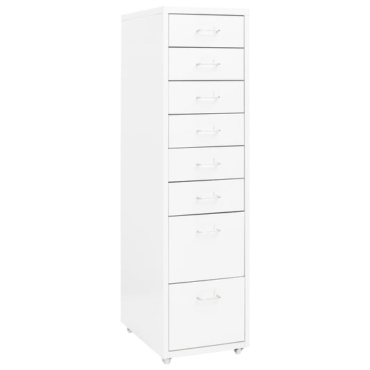 vidaXL Αρχειοθήκη Φορητή Λευκή 28 x 41 x 109 εκ. Μεταλλική