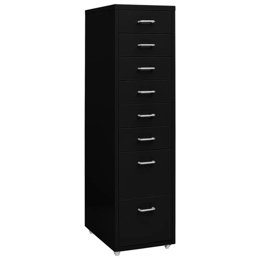 vidaXL Αρχειοθήκη Φορητή Μαύρη 28 x 41 x 109 εκ. Μεταλλική