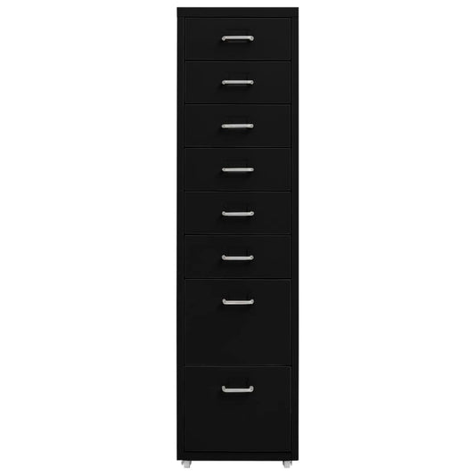 vidaXL Αρχειοθήκη Φορητή Μαύρη 28 x 41 x 109 εκ. Μεταλλική