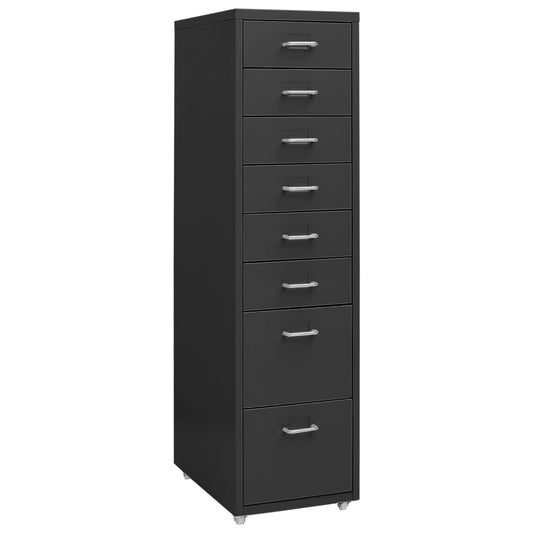 vidaXL Αρχειοθήκη Φορητή Ανθρακί 28 x 41 x 109 εκ. Μεταλλική