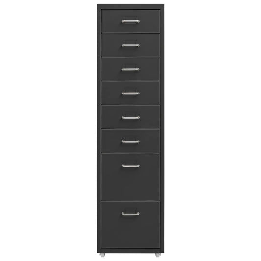 vidaXL Αρχειοθήκη Φορητή Ανθρακί 28 x 41 x 109 εκ. Μεταλλική