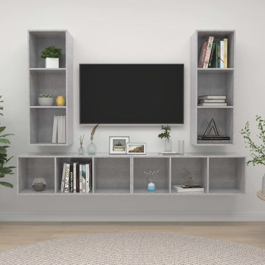vidaXL | Τηλεοπτική Κάβα Τοίχου | Επιτοίχιο 4 pcs 37 x 37 x 107.5 εκ