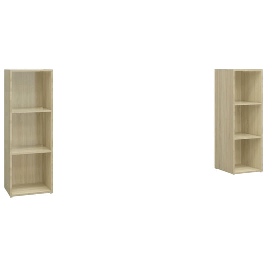 vidaXL Έπιπλα Τηλεόρασης 2 Τεμ Sonoma Δρυς 107 x 35 x 37εκ Επεξ. Ξύλο