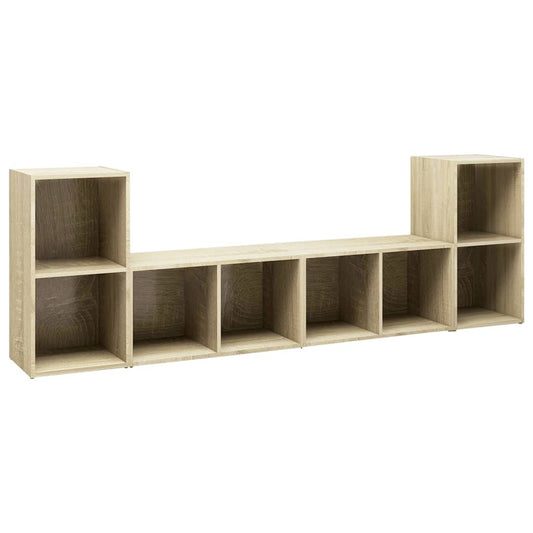 vidaXL Έπιπλα Τηλεόρασης 4 τεμ Sonoma Δρυς 72x35x36,5εκ Επεξ. Ξύλο