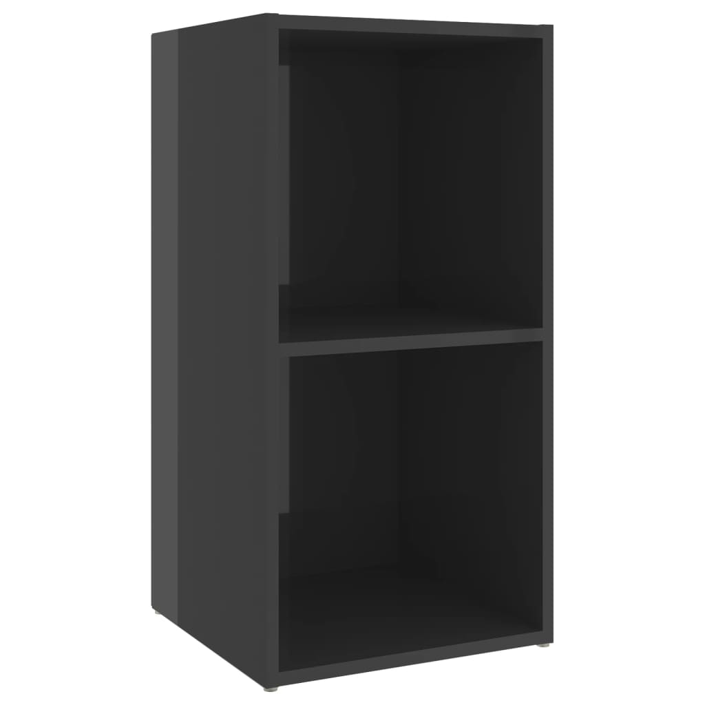 vidaXL Έπιπλα Τηλεόρασης 4 τεμ. Γυαλ. Γκρι 72x35x36,5 εκ. Επεξ. Ξύλο