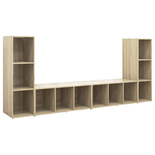 vidaXL Έπιπλα Τηλεόρασης 4 τεμ. Sonoma Δρυς 107x35x37 εκ. Μοριοσανίδα