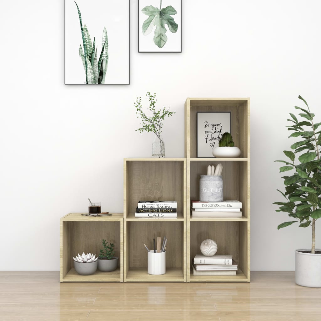 vidaXL Έπιπλα Τηλεόρασης Σετ 3 Τεμαχίων Sonoma Δρυς από Επεξ. Ξύλο