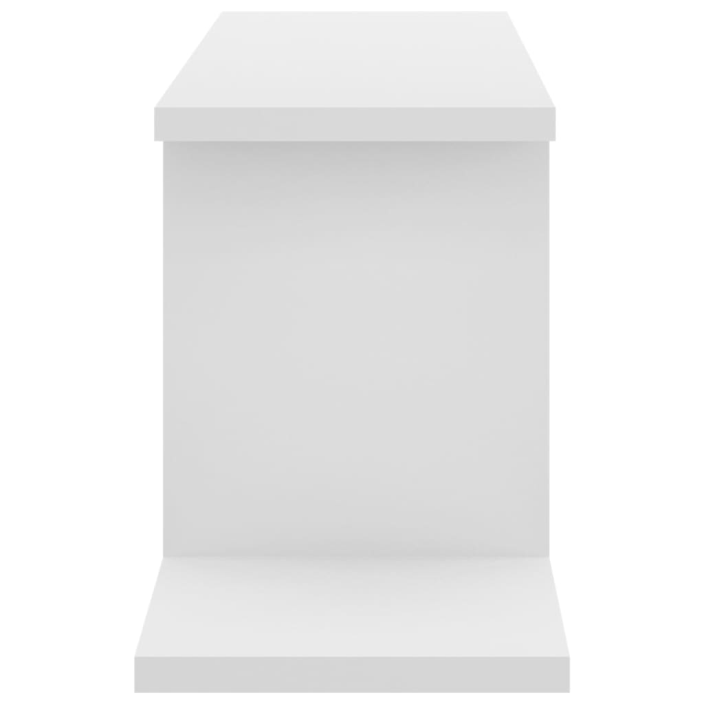 vidaXL Ράφι Τηλεόρασης Επιτοίχιο Λευκό 125x18x23 εκ. από Επεξ. Ξύλο