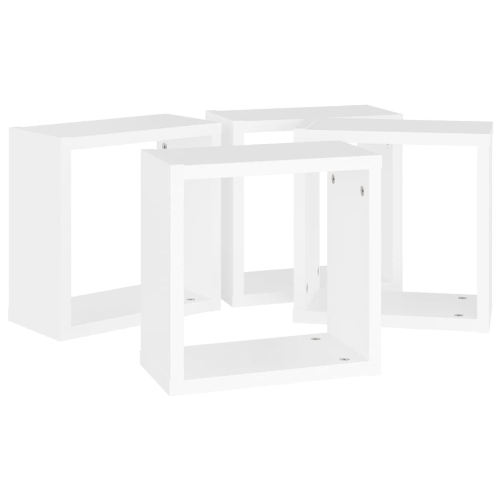vidaXL Ράφια Κύβοι Τοίχου 4 τεμ. Λευκά 30 x 15 x 30 εκ.