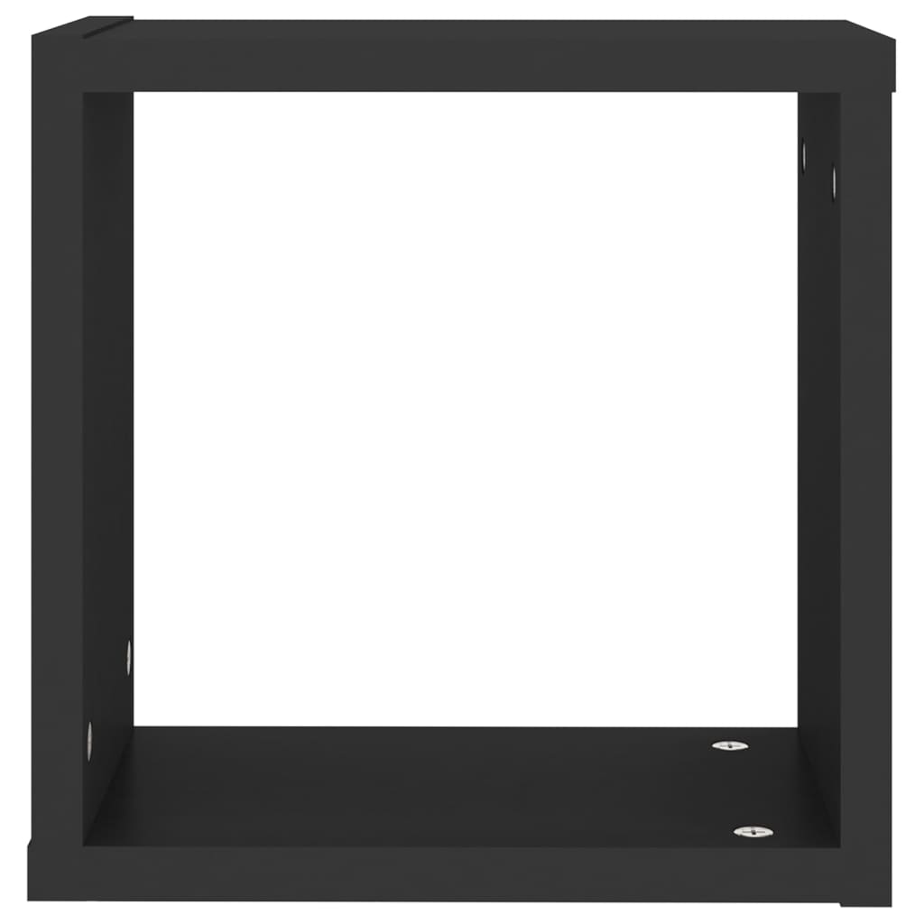 vidaXL Ράφια Κύβοι Τοίχου 2 τεμ. Μαύρα 30 x 15 x 30 εκ.