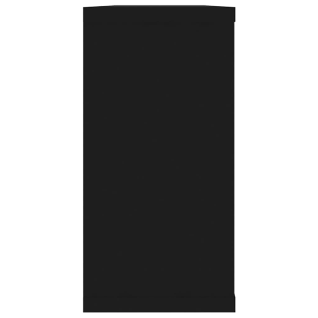 vidaXL Ράφια Κύβοι Τοίχου 2 τεμ. Μαύρα 100 x 15 x 30 εκ. Επεξ. Ξύλο