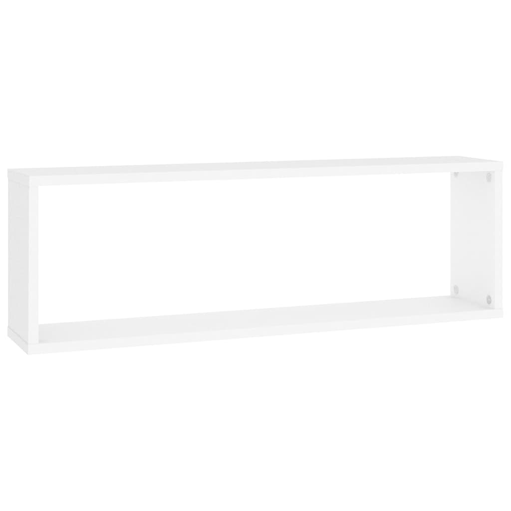 vidaXL Ράφια Κύβοι Τοίχου 4 τεμ. Λευκά 80 x 15 x 26,5 εκ. Επεξ. Ξύλο
