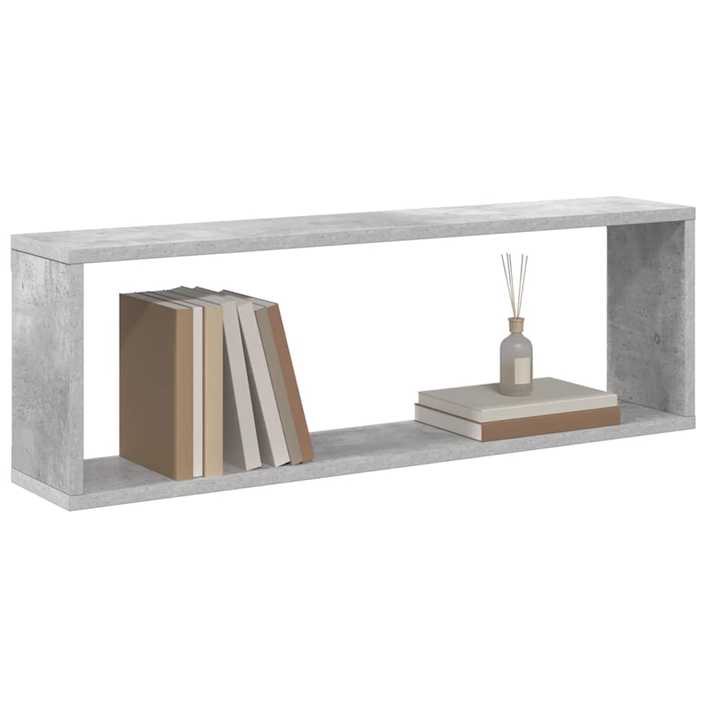vidaXL Ράφια Κύβοι Τοίχου 2 τεμ. Γκρι Σκυρ. 80x15x26,5 εκ. Επεξ. Ξύλο
