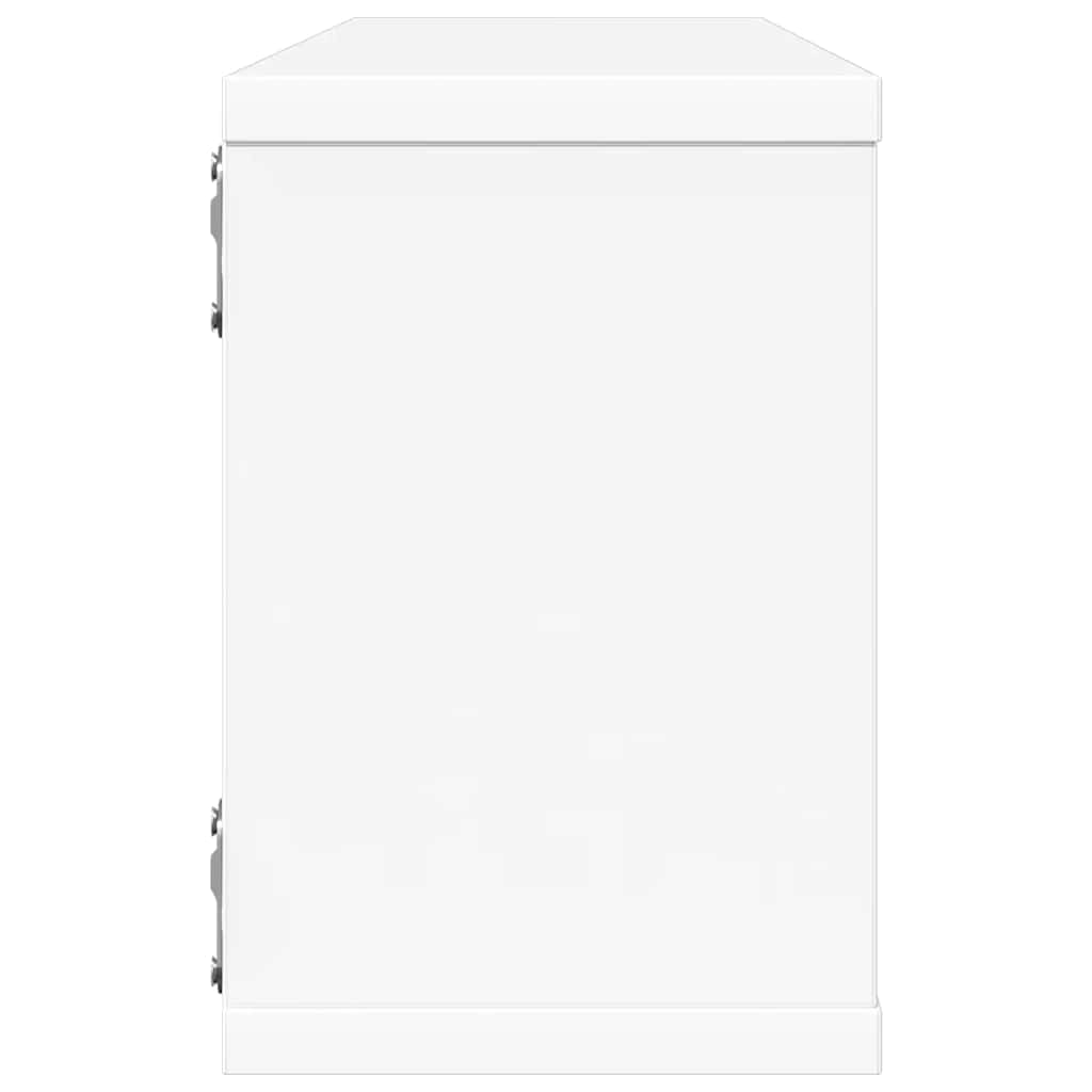 vidaXL Ράφια Κύβοι Τοίχου 4 τεμ. Λευκά 60 x 15 x 23 εκ. από Επεξ. Ξύλο