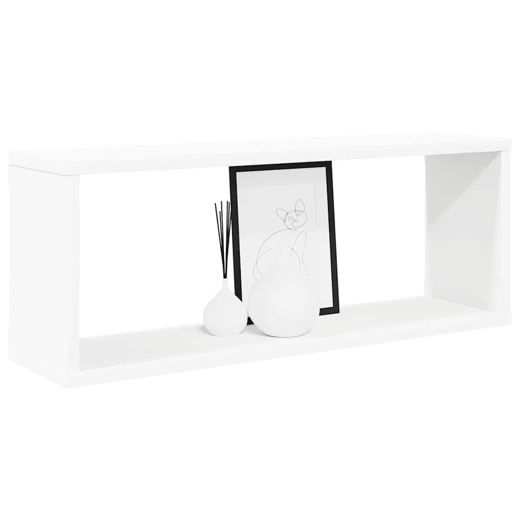 vidaXL Ράφια Κύβοι Τοίχου 6 τεμ. Λευκά 60 x 15 x 23 εκ. από Επεξ. Ξύλο