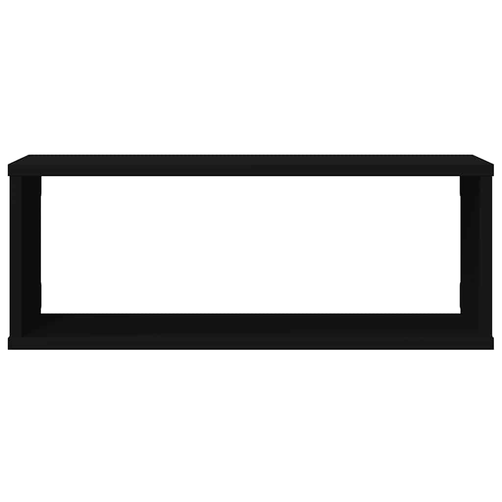 vidaXL Ράφια Κύβοι Τοίχου 4 τεμ. Μαύρα 60 x 15 x 23 εκ. από Επεξ. Ξύλο
