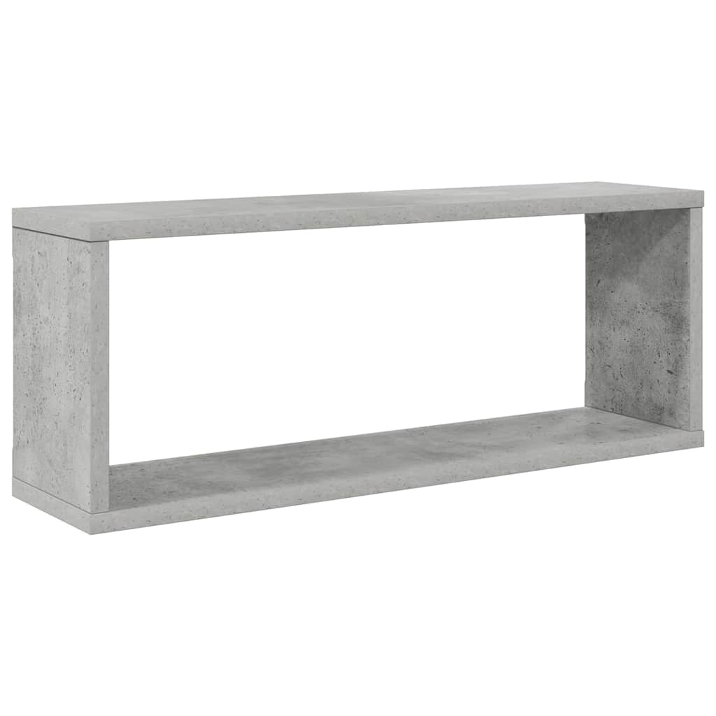 vidaXL Ράφια Κύβοι Τοίχου 2 τεμ. Γκρι Σκυρ. 60x15x23εκ. από Επεξ. Ξύλο