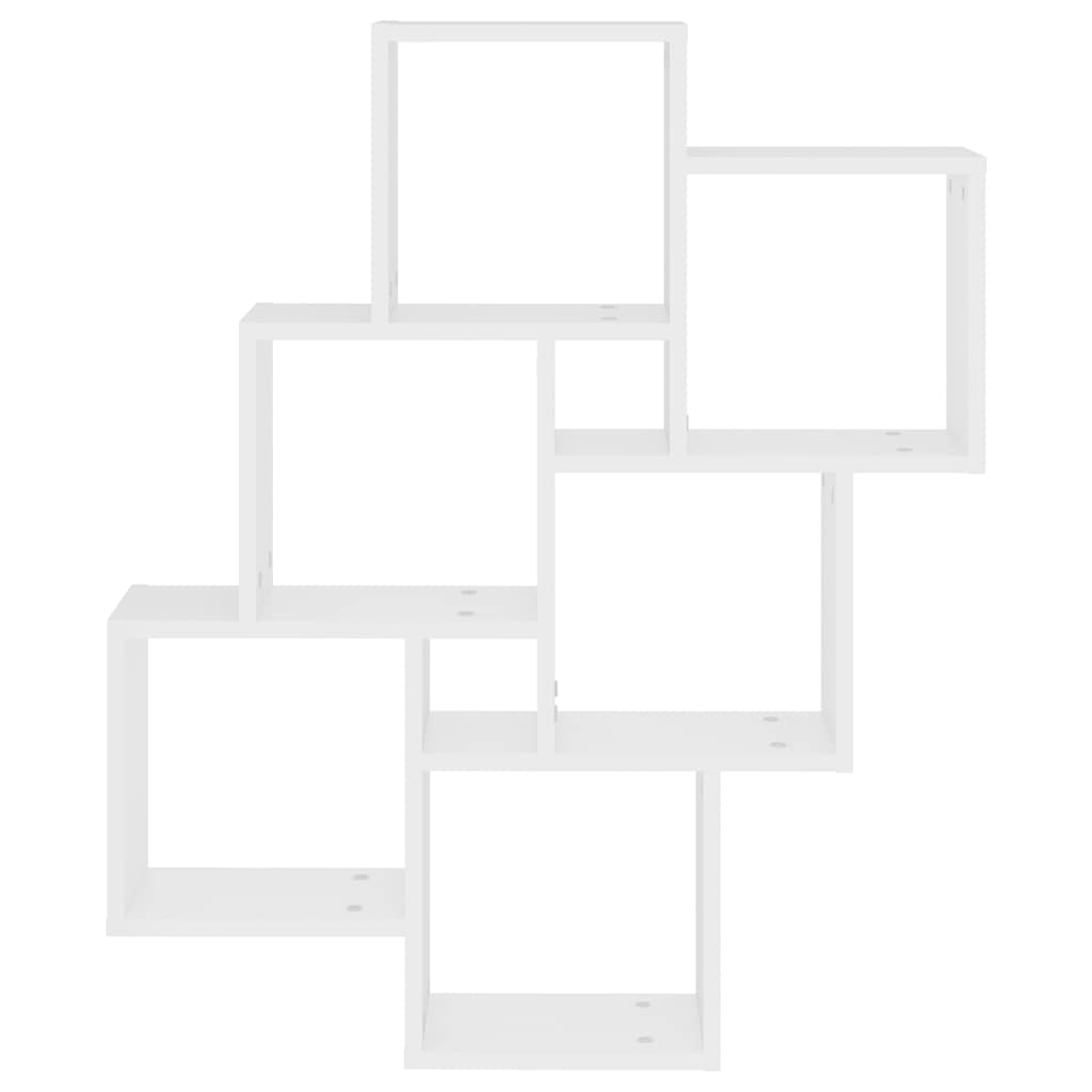 vidaXL Ραφιέρα Τοίχου με Κύβους Λευκή 78 x 15 x 93 εκ. από Επεξ. Ξύλο