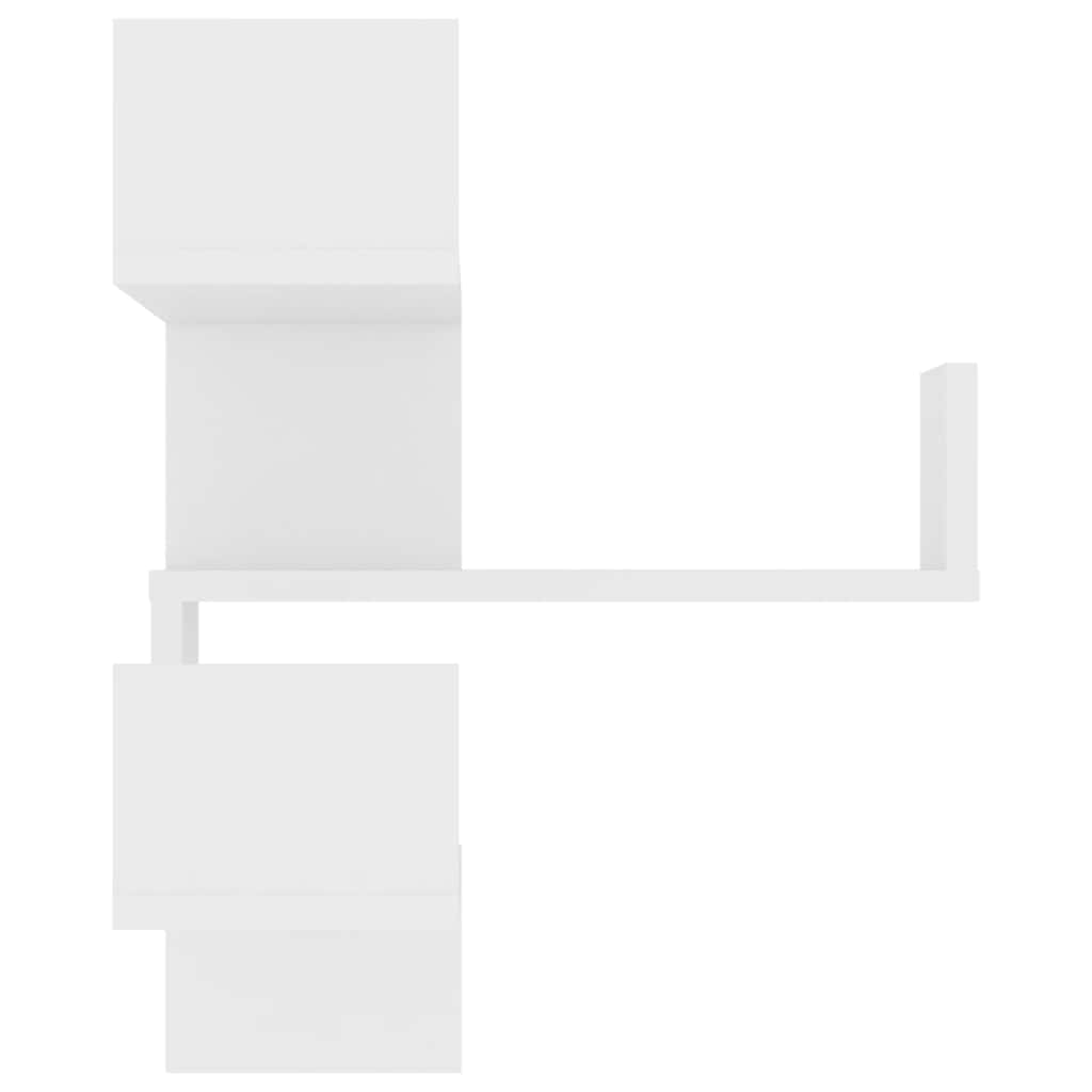 vidaXL Γωνιακές Ραφιέρες Τοίχου 2 τεμ. Λευκές 40x40x50 εκ. Επεξ. Ξύλο
