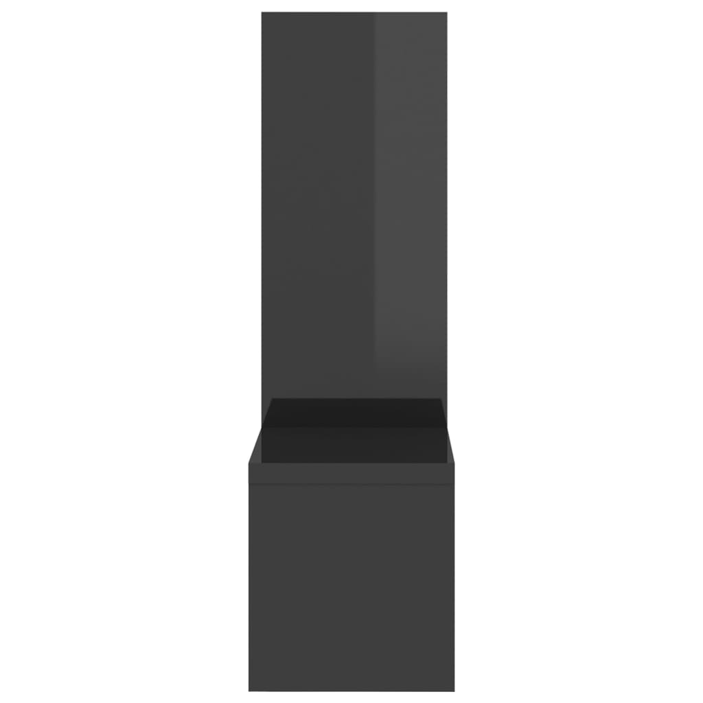 vidaXL Ραφιέρες Τοίχου 2 τεμ. Γυαλιστερό Γκρι 50x15x50 εκ Επεξ. Ξύλο