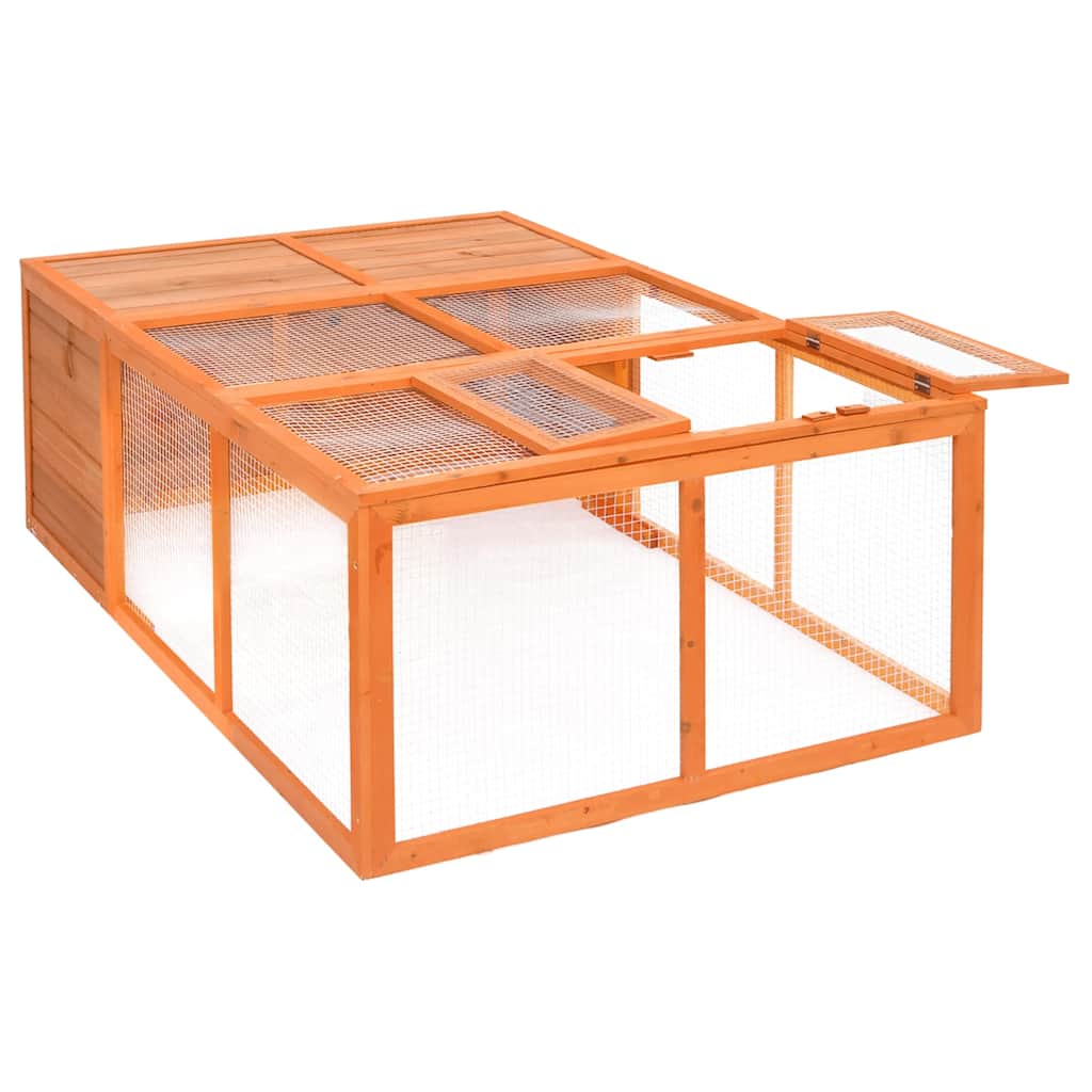 vidaXL Κλουβί Ζώου Κήπου 150 x 100 x 50 εκ. από Μασίφ Ξύλο Ελάτης