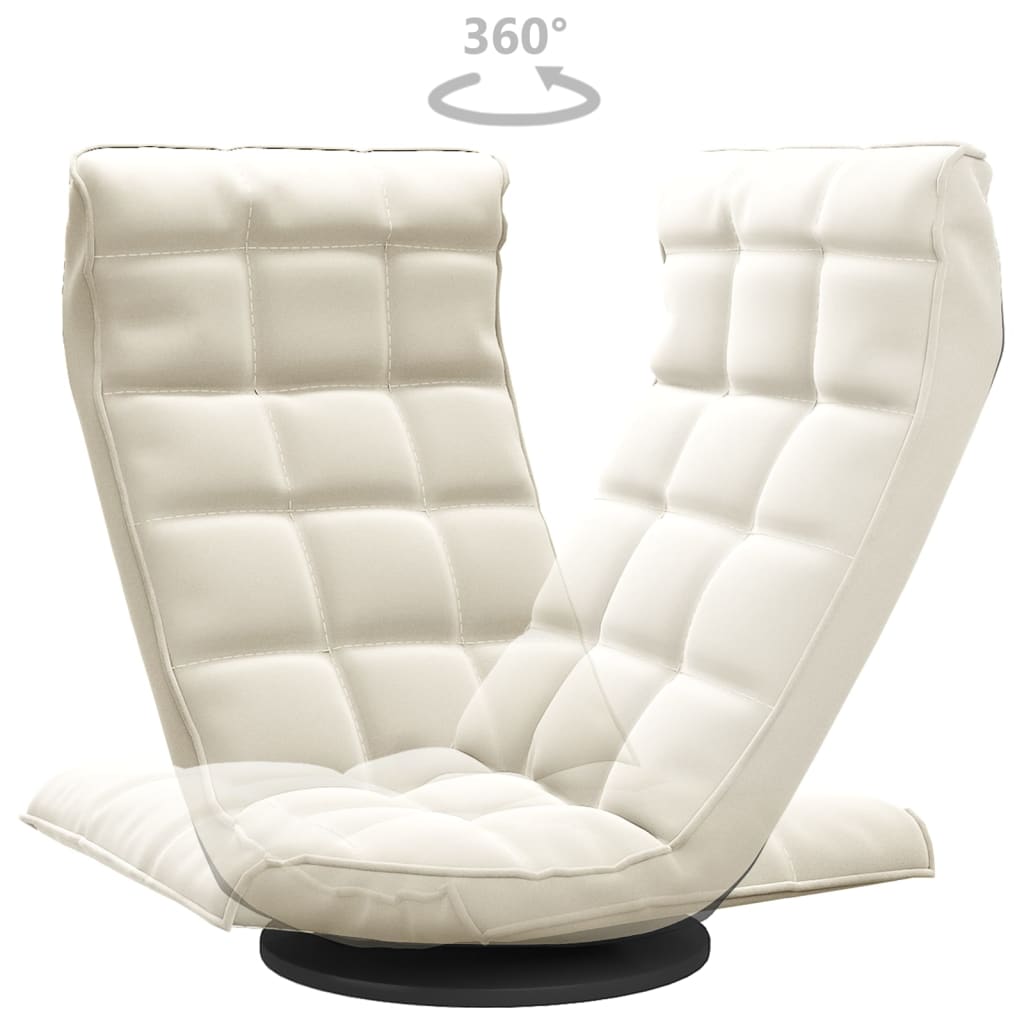 vidaXL Καρέκλα Δαπέδου Περιστρεφόμενη Κρεμ Βελούδινη