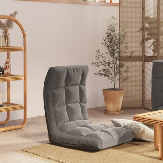 vidaXL Καρέκλα Δαπέδου Πτυσσόμενη Ανοιχτό Γκρι Υφασμάτινη