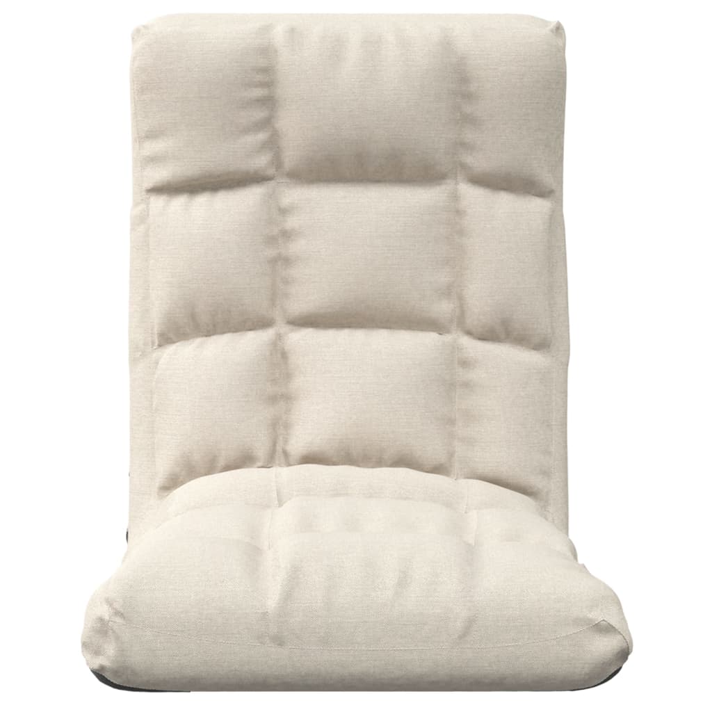 vidaXL Καρέκλα Δαπέδου Πτυσσόμενη Κρεμ Υφασμάτινη