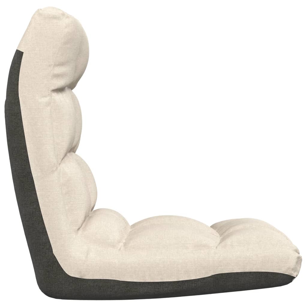 vidaXL Καρέκλα Δαπέδου Πτυσσόμενη Κρεμ Υφασμάτινη