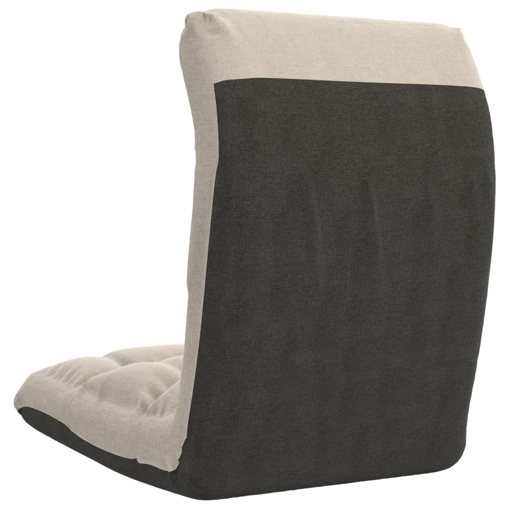 vidaXL Καρέκλα Δαπέδου Πτυσσόμενη Κρεμ Υφασμάτινη