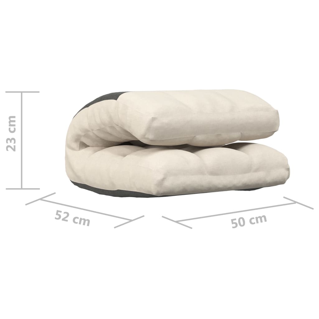 vidaXL Καρέκλα Δαπέδου Πτυσσόμενη Κρεμ Υφασμάτινη