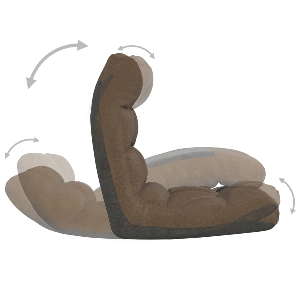 vidaXL Καρέκλα Δαπέδου Πτυσσόμενη Καφέ Υφασμάτινη