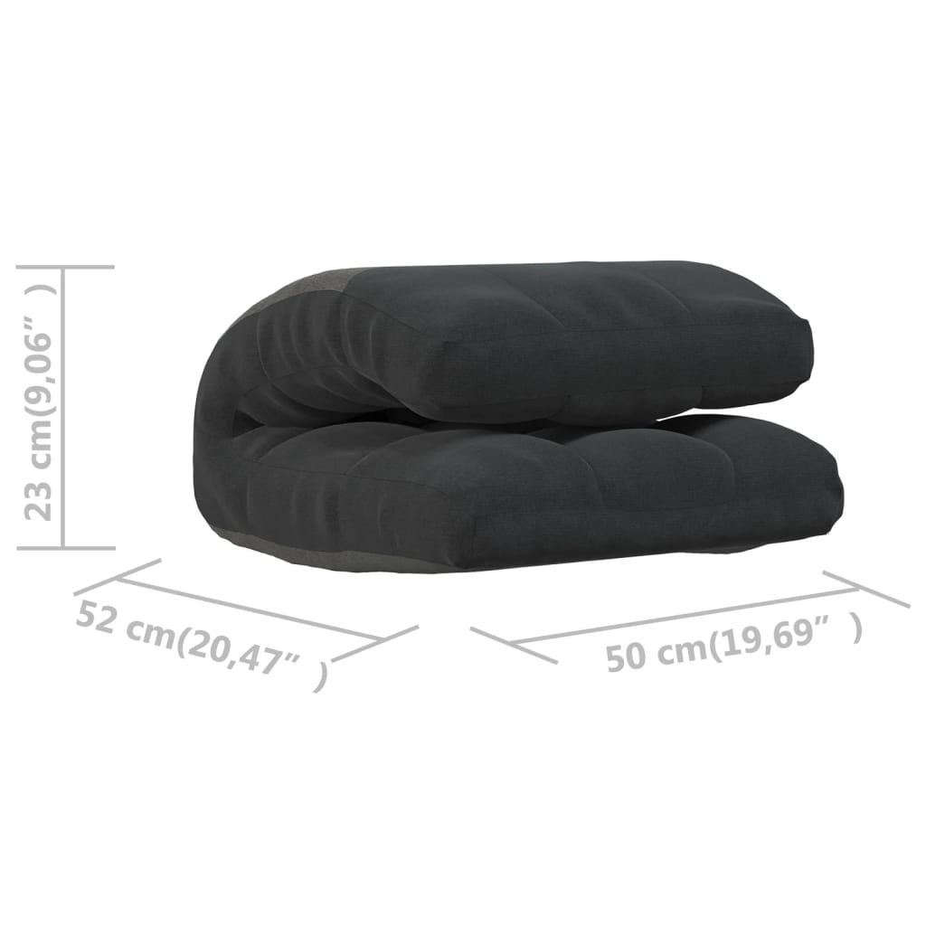 vidaXL Καρέκλα Δαπέδου Πτυσσόμενη Μαύρη Υφασμάτινη