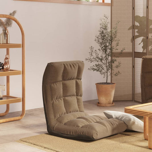 vidaXL Καρέκλα Δαπέδου Πτυσσόμενη Taupe Υφασμάτινη