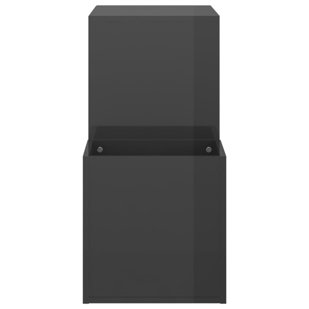 vidaXL Παπουτσοθήκη Χολ Γυαλ. Γκρι 105 x 35,5 x 70 εκ από Επεξ. Ξύλο